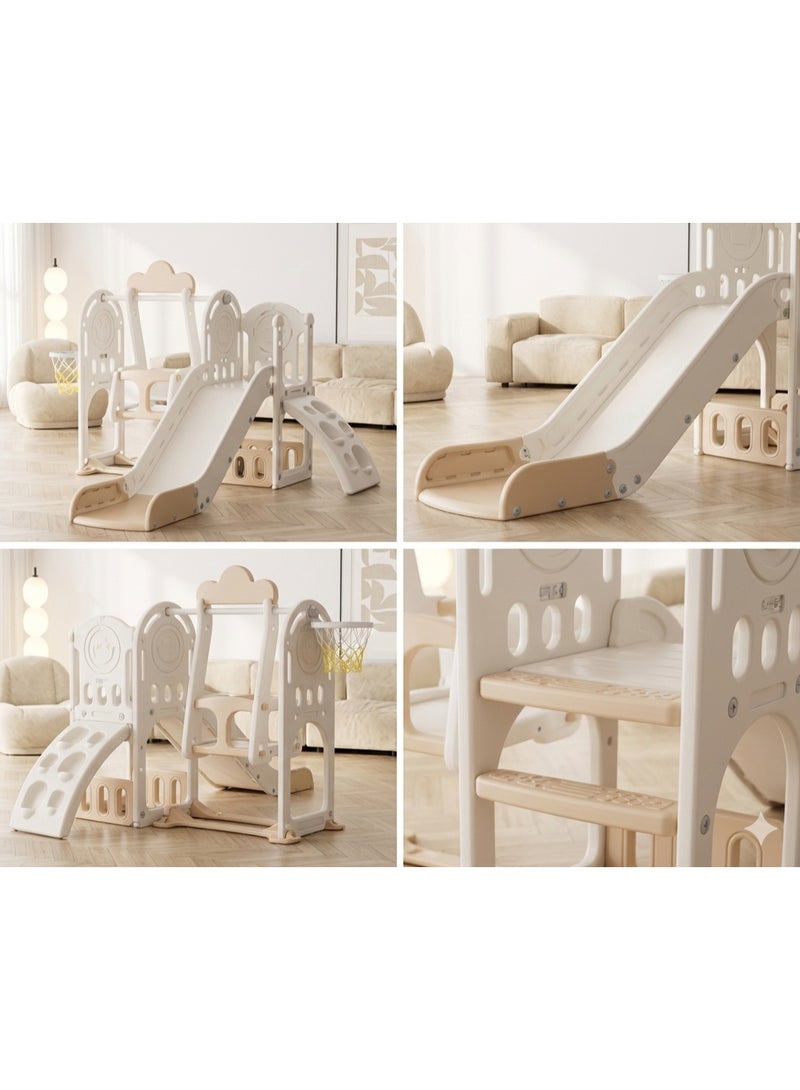 FULL JOY Children's Slide and Swing Set with Basketball Hoop 3*1 ,Indoor and outdoor playground set for toddlers, climbing play set for kids - Image 3